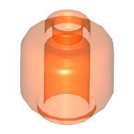 Lego hlava, průhledná neonově oranžová (6039180)